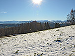 Blick zum Wettersteingebirge und zu den Ammergauer Alpen