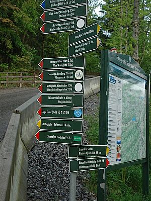 Wegweiser hinter dem Friedhof