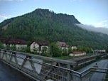 Blick vom Bahnhof zur Kanzel