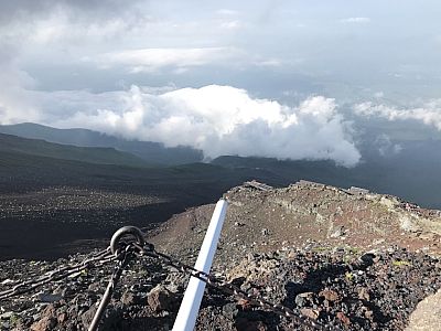 Der Blick zurück auf die Aufstiegsroute