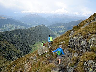 Der Blick nach Norden während des Abstiegs