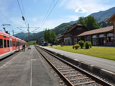 Wir starten am Bahnhof Kochel