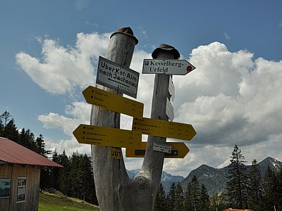 Wegweiser an der Jocheralm
