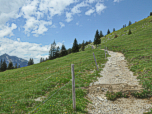 Hinter der Alm beginnt der finale Gipfelaufstieg