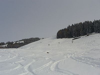 ...und hinterhalb über sanfte Hänge bergauf