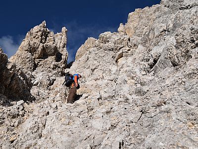 Die letzten Meter bis zum Gipfel der Inneren Höllentalspitze