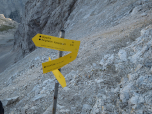 Der Abzweig zur Knorrhütte hinter der Inneren Höllentalspitze