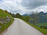 Vom Gasthof folgen wir kurz der Teerstraße...