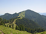 Blick zurück zur Piesenhausener Hochalm und zur Hochplatte