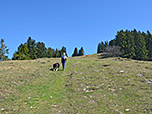...und schlagen den Wiesenpfad Richtung Karspitze und Wandberg ein