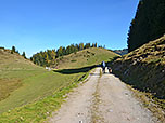 An der Karalm treffen wir auf einen Fahrweg