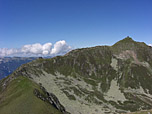 Blick auf Kellerjochhütte und Kellerjoch