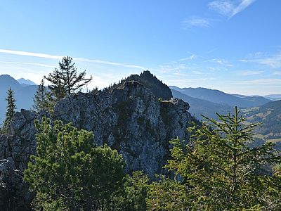 Der Blick vom Schnalskopf zurück zum Gipfel des Kienberg