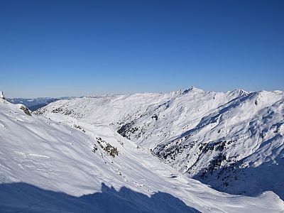 Der Ausblick zurück auf unseren Aufstiegsweg