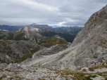 Der Ausblick zurück auf den Aufstiegsweg