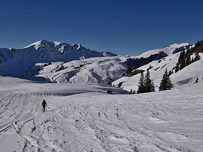 Der Blick über den Gerachsattel hinweg zum Falzer Kopf