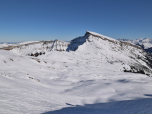 Der Hohe Ifen prägt die Aussicht  im Osten