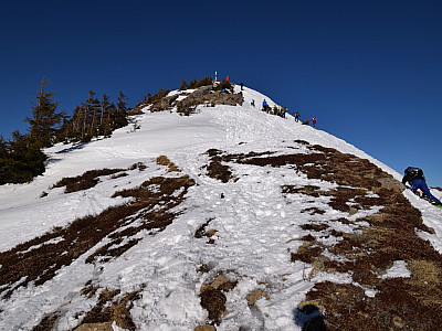 Die letzten Meter zum Gipfel des Steinmandl