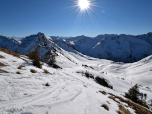 Der Blick nach Süden auf die Berge im Lechquellgebiet