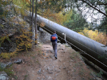 Die Wanderung führt uns am Fallrohr des Kraftwerks vorbei