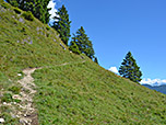 In Serpentinen wandern wir bergauf