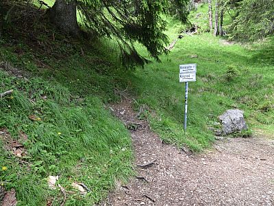 Hier biegen wir links auf den Weg zum Kramerspitz ab