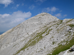 Der Blick von Westen zurück auf die Krapfenkarspitze