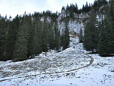 Der Weg führt über zahlreiche Stufen auf die Felsen zu.