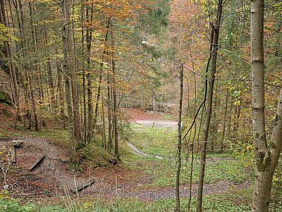 Wir erreichen den Klammweg und ...