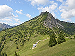 Gräner Ödenalpe vor dem Litnisschrofen