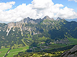 Blick zu Roter Flüh, Gimpel, Köllenspitze und Gehrenspitze