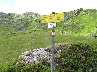 Wegweiser an der Egertlacke