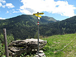 Wegweiser an der Oberkaralm
