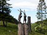 Kettensägenkunst kurz vor der Hinteren Soila-Alm