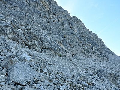 Der Einstieg des Nordwandklettersteigs