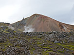 Blick vom Lavafeld Laugahraun zum Brennisteinsalda