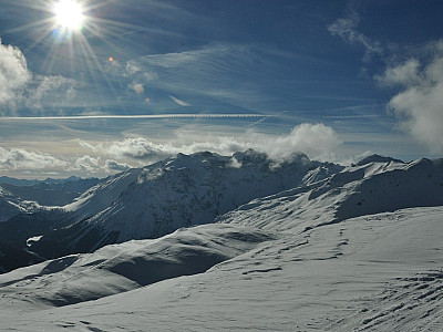 Nördlicher Rosslauf 2881 m, Schwarze Wand 2917 m und Pflerscher Tribulaun 3097 m