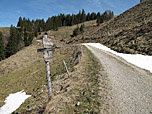 Gleich nach der Oberen Kohlenriedalm biegen wir rechts ab