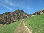 Unterhalb eines Hofs biegen wir links ab