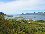 Blick auf die Meerenge Gimsøystraumen