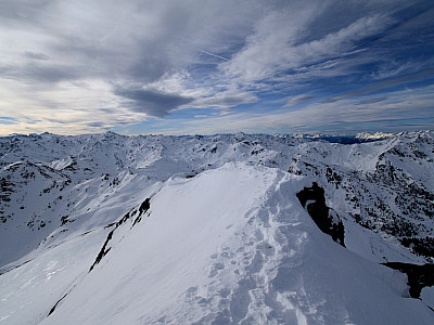 Der Blick zurück auf den Grat