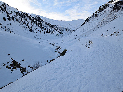 Hier halten wir uns links und überqueren den Finsingbach