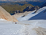 Abstieg über den Marmolata-Gletscher...
