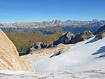 Herrlicher Dolomitenblick während des Abstiegs