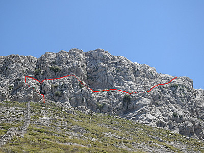 Der Verlauf der Kletterroute