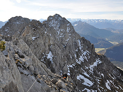 Gut gesichert geht es bergab