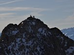 Silhouette der Bergsteiger auf der Südlichen Linderspitze... 