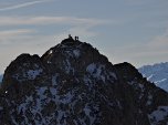 Silhouette der Bergsteiger auf der Südlichen Linderspitze...