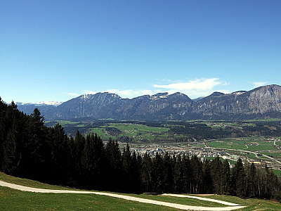 In der Bildmitte der Kühberg und das Zunterköpfl