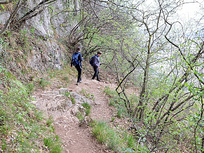 Auch der Abstiegsweg ist steil